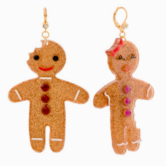 Betsey Johnson Jewelry - New Betsey Johnson Gingerbread Man & Lady Earrings
